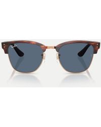 Ray-Ban - Gafas De Sol Marrón Efecto Carey Y Dorado Rosa Con Lentes Azules Clubmaster De - Lyst