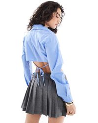 Bershka - Camicia Squadrata Con Laccio Sul Retro - Lyst