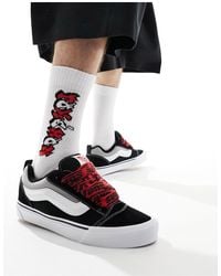 Vans - Knu skool - baskets à lacets rouges - et blanc - Lyst