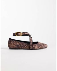 ASOS - Leash Cross Strap Ballet Flats - Lyst