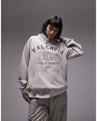 TOPSHOP - Graphic Valencia Oversized Hoodie - Lyst