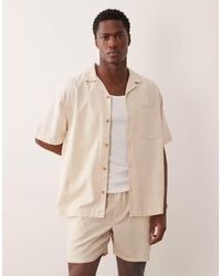 ASOS - Co-ord Relaxed Revere Shirt With Linen - Lyst