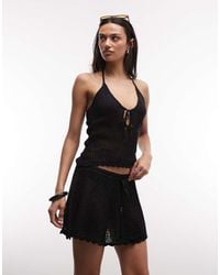 Monki - Floral Crochet Beach Mini Skirt - Lyst