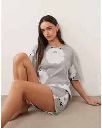 ASOS - Oversized Short Sleeve Tee & Shorts Pajama Set - Lyst