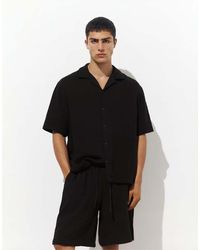 Pull&Bear - Short Sleeve Crepe Shirt - Lyst