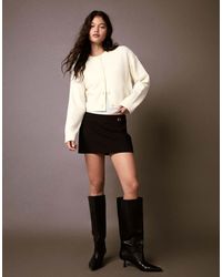 Bershka - Round Neck Button-up Knit Cardigan - Lyst