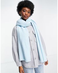 ASOS Recycled Blend Scarf With Raw Edge - Blue