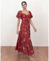 ANAYA - Short Sleeve Ruched Midaxi Dress - Lyst