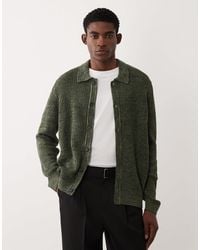 ASOS - Relaxed Knitted Ribbed Button Through Cardigan - Lyst