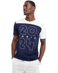 Le Coq Sportif - T-shirt à inscription paris 2024 - bleu nuit - Lyst