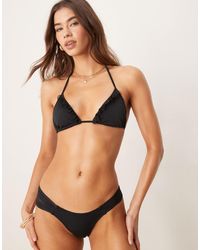 Free Society - Mesh Ruched Side Bikini Bottoms - Lyst