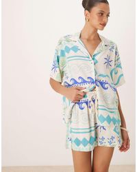 Nobody's Child - Jet Linen Shorts Co-Ord - Lyst