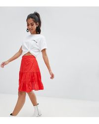 ASOS Minifalda con bordados - Rojo