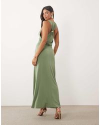 ASOS - Column Maxi Dress With Trim Back Detail - Lyst