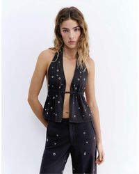 Pull&Bear - Top dos nu avec oeillets - Lyst