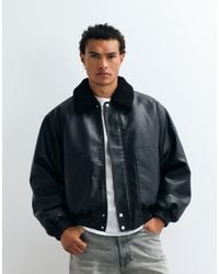 ASOS - Faux Leather Flight Jacket - Lyst