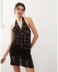 Collusion - Crochet Knitted Halter Neck Top - Lyst