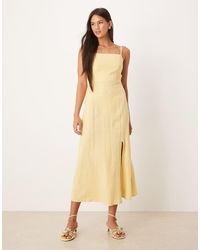 Nobody's Child - Vestido Midi De Tirantes Con Cuello Cuadrado Maddie De - Lyst