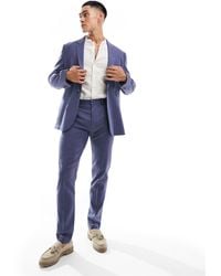ASOS - Skinny Herringbone Suit Jacket With Linen - Lyst