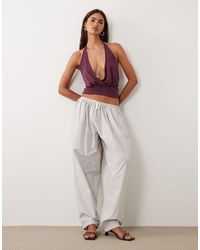 Lioness - Aura Pure Cotton Tie Waist Wide Leg Balloon Pants - Lyst