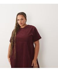 ASOS - Asos Design Curve Mini Cord T-Shirt Dress - Lyst