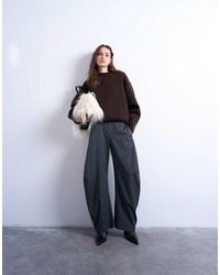 TOPSHOP - Tailored Stripe Barrel Leg Pants - Lyst