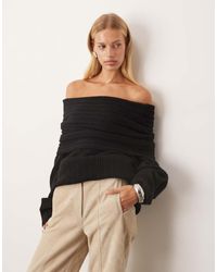 ARRANGE - Maglione Lavorato A Coste Spesse Con Spalle Scoperte - Lyst