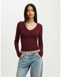 Cotton On - Close Knit V-Neck Top - Lyst