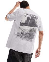Collusion - T-shirt stile skater color pietra slavato con grafica polaroid sul retro - Lyst