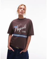 TOPSHOP - Graphic Napoli Oversized Jersey Top - Lyst