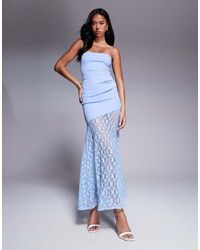 ASOS - Bandeau With Lace Skirt Maxi Dress - Lyst