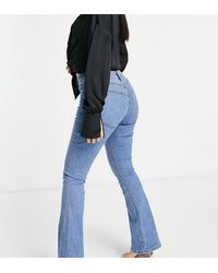 ASOS - Asos Design Petite High Rise 'lift And Contour' Stretch Flare Jeans - Lyst