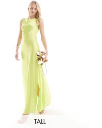 Vero Moda - Satin Tie Shoulder Maxi Slip Dress With Seam Detail - Lyst