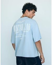 Bershka - Boxy Short Sleeve Print T-shirt - Lyst