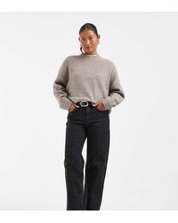 Only Petite - Juicy High Waisted Wide Leg Jeans - Lyst