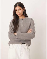 ASOS - Oversized Superzacht Henley Sweater - Lyst