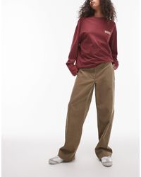TOPSHOP - Cord Low Slung Trouser - Lyst