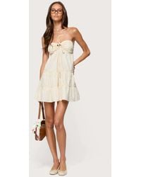 Edikted - Safie Strapless Tiered Mini Dress - Lyst