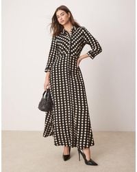Y.A.S - Vestito Camicia Lungo Con Stampa A Pois Monocromatici - Lyst