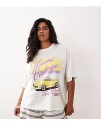 ASOS - Asos Design Curve Oversized T-shirt With Vintage Car Graphic - Lyst