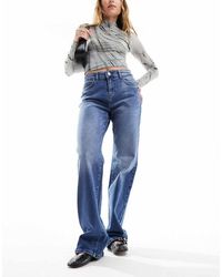 Noisy May - Yolanda Mid Rise Straight Leg Jeans - Lyst