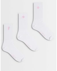 JJXX - 3 Pack Ankle Socks With Seaside Embroidery - Lyst