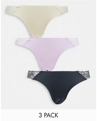 Cotton On - Cotton On Lace Detail Seamless Thong 3 Pack - Lyst