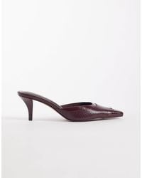 ASOS - Sammie - mules style western à talon et bout effilé - bordeaux - Lyst