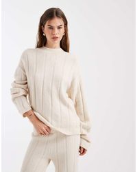 ASOS - Fluffy Knitted Ribbed Jumper Co-Ord - Lyst