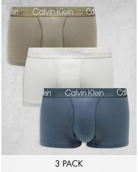 Calvin Klein - Modern Structure Cotton Trunks 3 Pack - Lyst