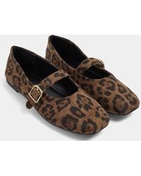 Yours Clothing - Wide Fit Leopard Mary Jane Flats - Lyst