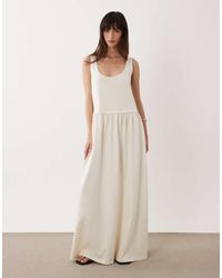 ASOS - Scoop Neck Drop Waist Midi Dress - Lyst