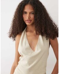 Mango - Teen Knit Wrap Halterneck Top - Lyst