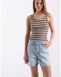 Levi's - Cinch Waist Mid-thigh Denim Shorts - Lyst